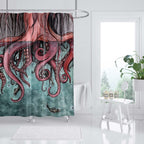 Cortina de ducha con diseño de temática oceánica