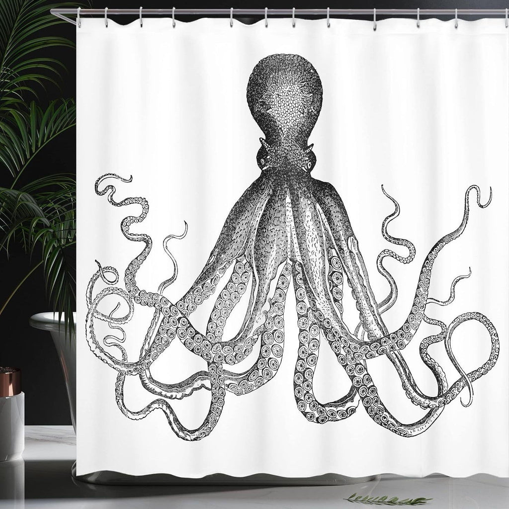 Cortina de ducha con diseño de temática oceánica