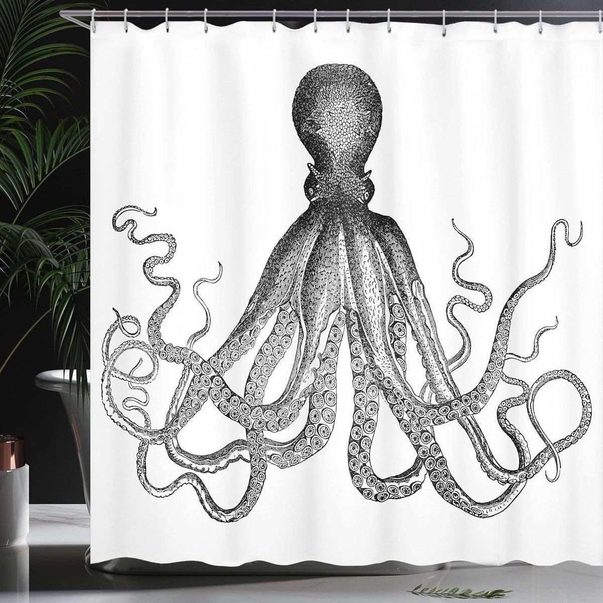 Cortina de ducha con diseño de temática oceánica