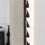 Cortina decorativa con flecos