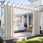 Cortina exterior impermeable con ojales