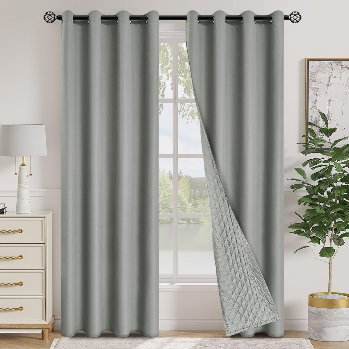 Cortinas opacas térmicas aislantes para ventana