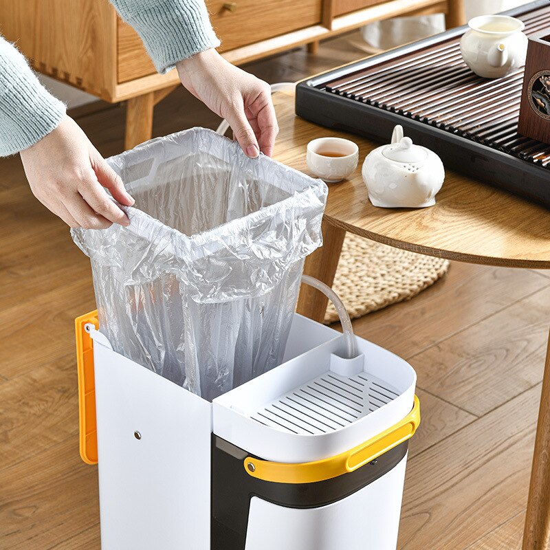 Cubo de basura 2 en 1 con separación seco y húmedo