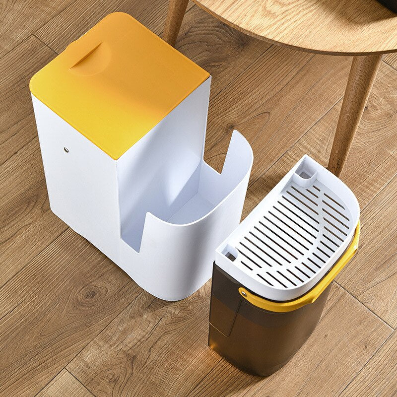 Cubo de basura 2 en 1 con separación seco y húmedo