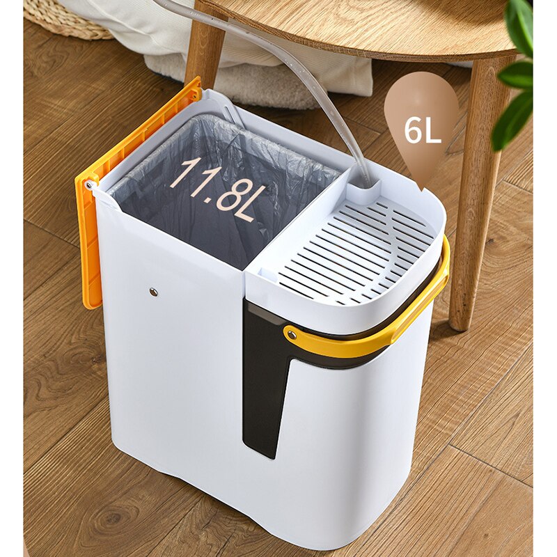 Cubo de basura 2 en 1 para residuos secos y húmedos