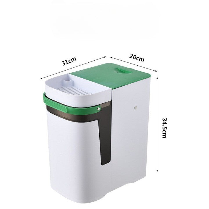 Cubo de basura 2 en 1 para residuos secos y húmedos