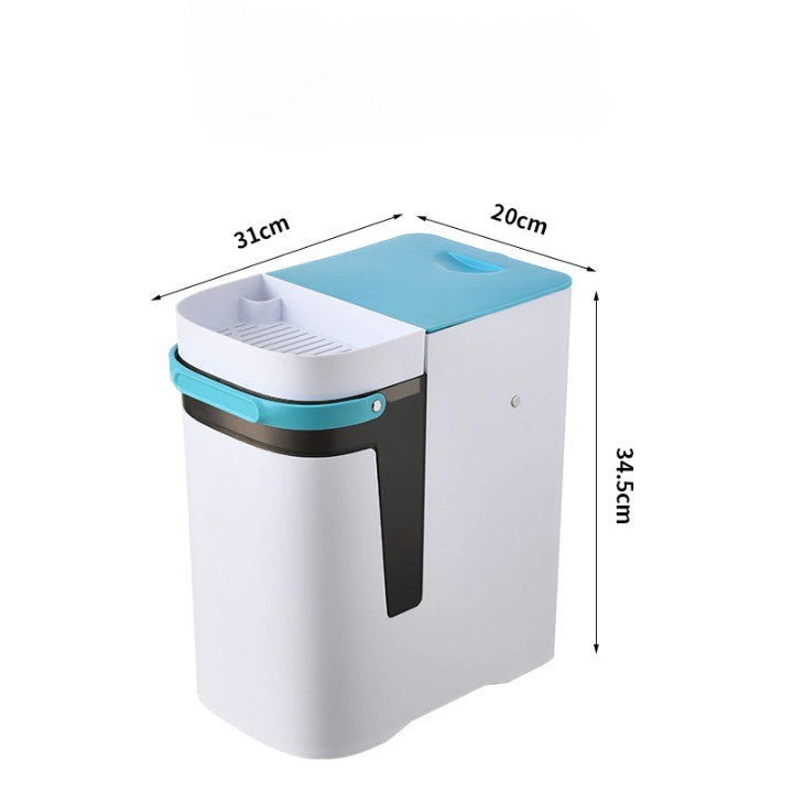 Cubo de basura 2 en 1 para residuos secos y húmedos