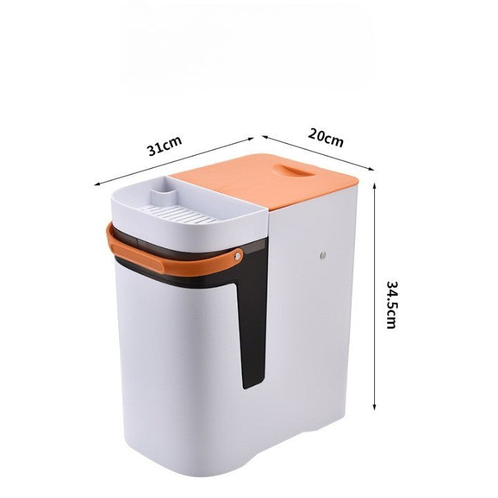 Cubo de basura 2 en 1 para residuos secos y húmedos