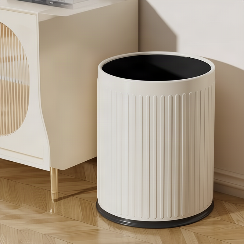 Cubo de basura con doble compartimento redondo