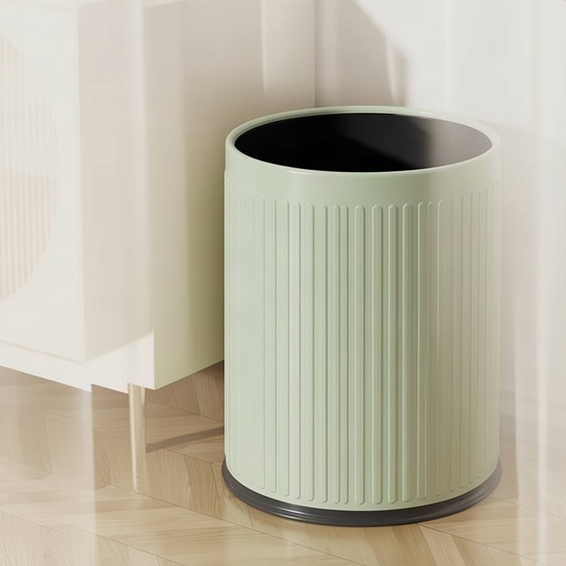 Cubo de basura con doble compartimento redondo