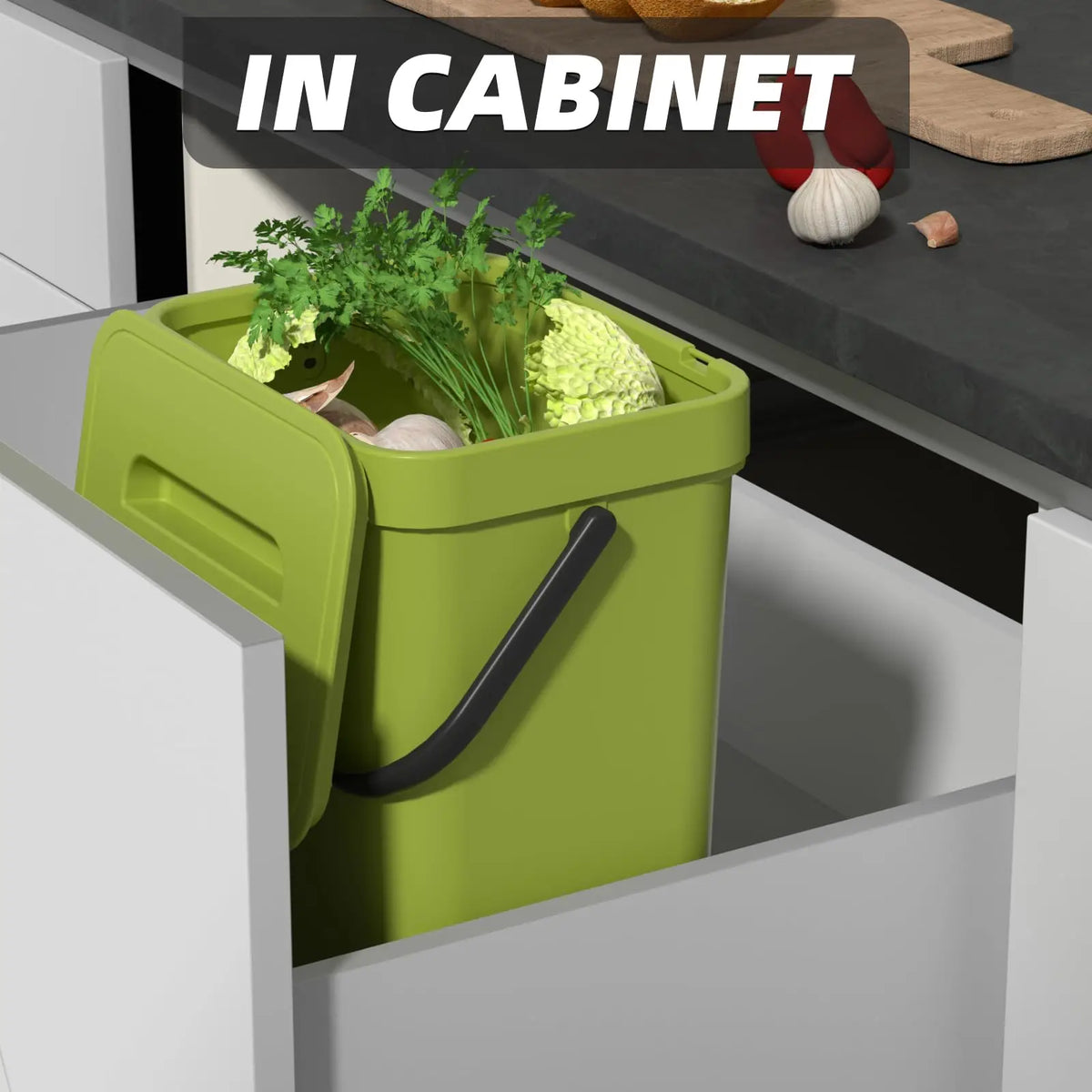 Cubo de basura mini Binova con tapa colgante y de pared
