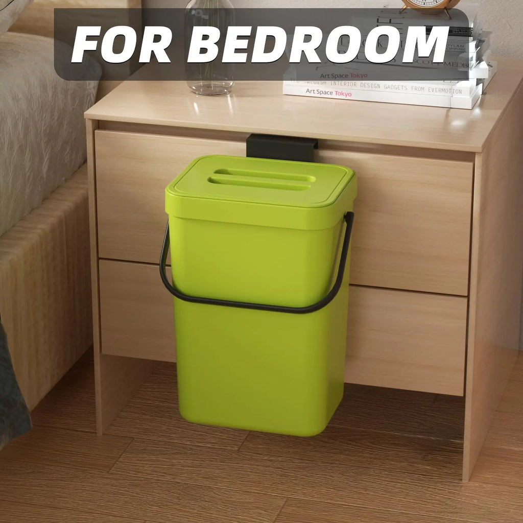 Cubo de basura mini Binova con tapa colgante y de pared
