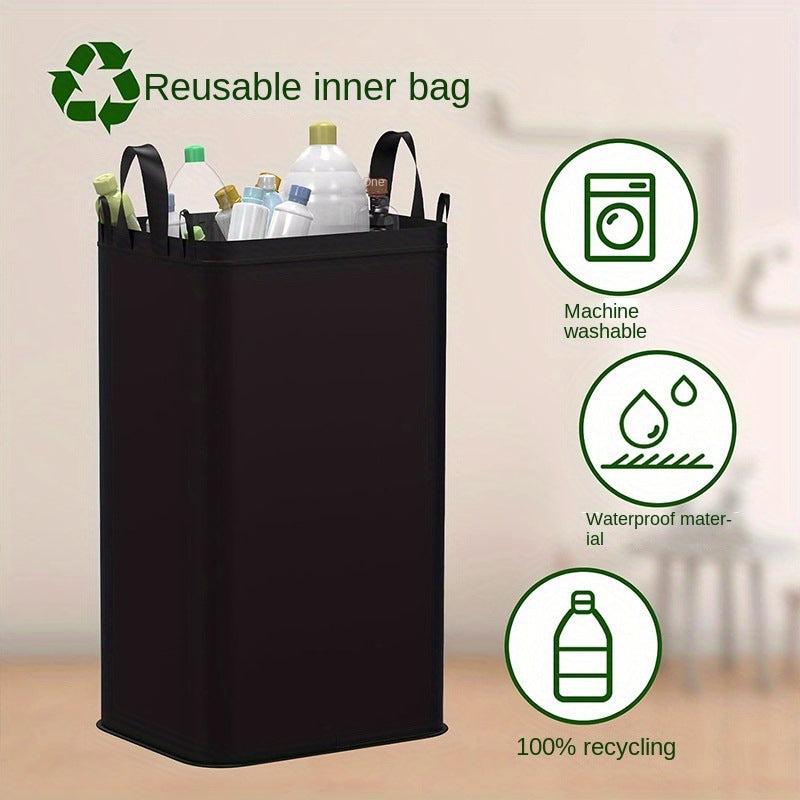 Cubo de basura y reciclaje práctico