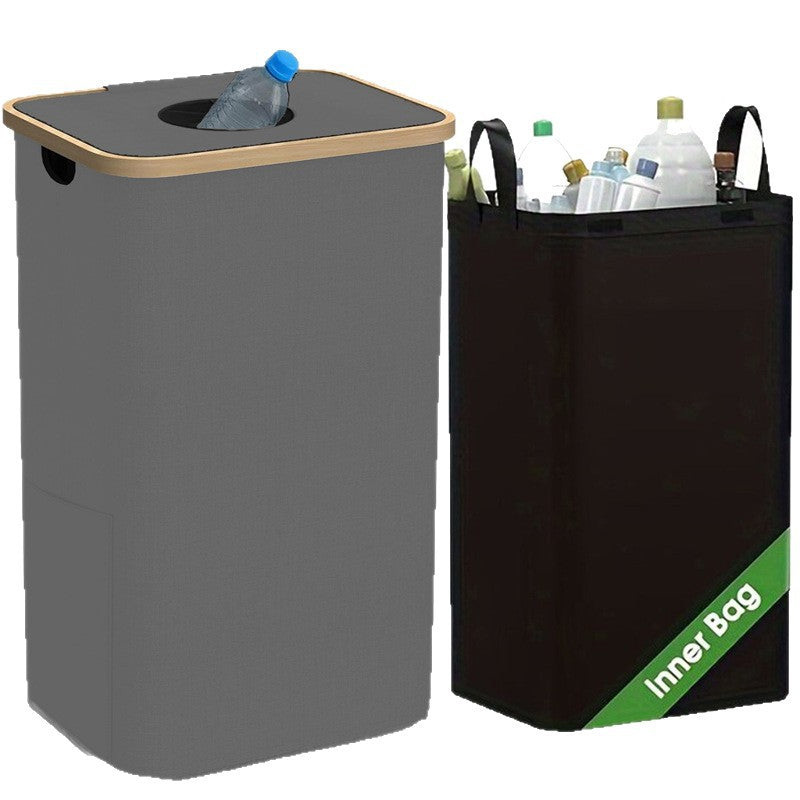 Cubo de basura y reciclaje práctico