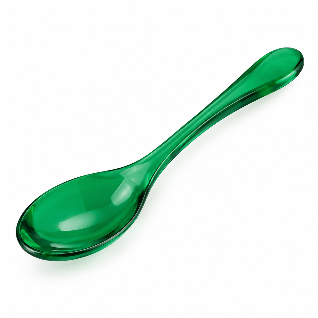 Cuchara de Sopa de Acrílico Verde Vibrante 17 cm