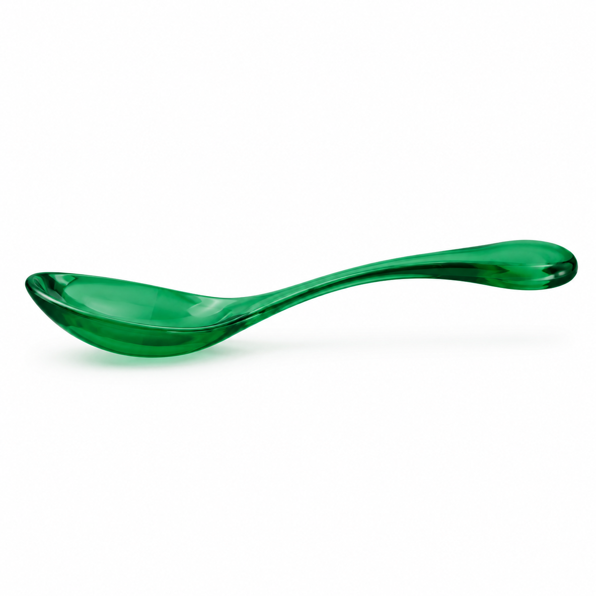 Cuchara de Sopa de Acrílico Verde Vibrante 17 cm