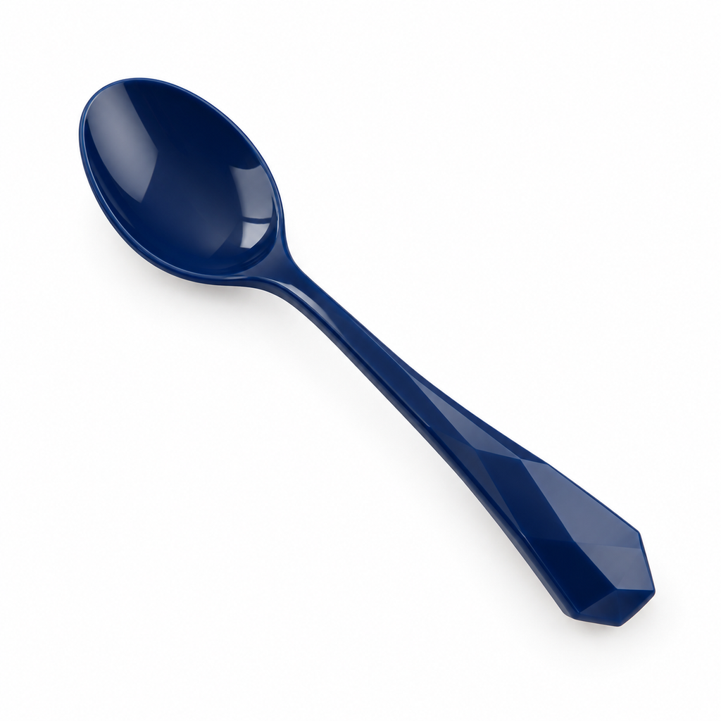 Cuchara Facetada Azul Intenso ORNISHOP 15 cm Ligera para Uso Diario