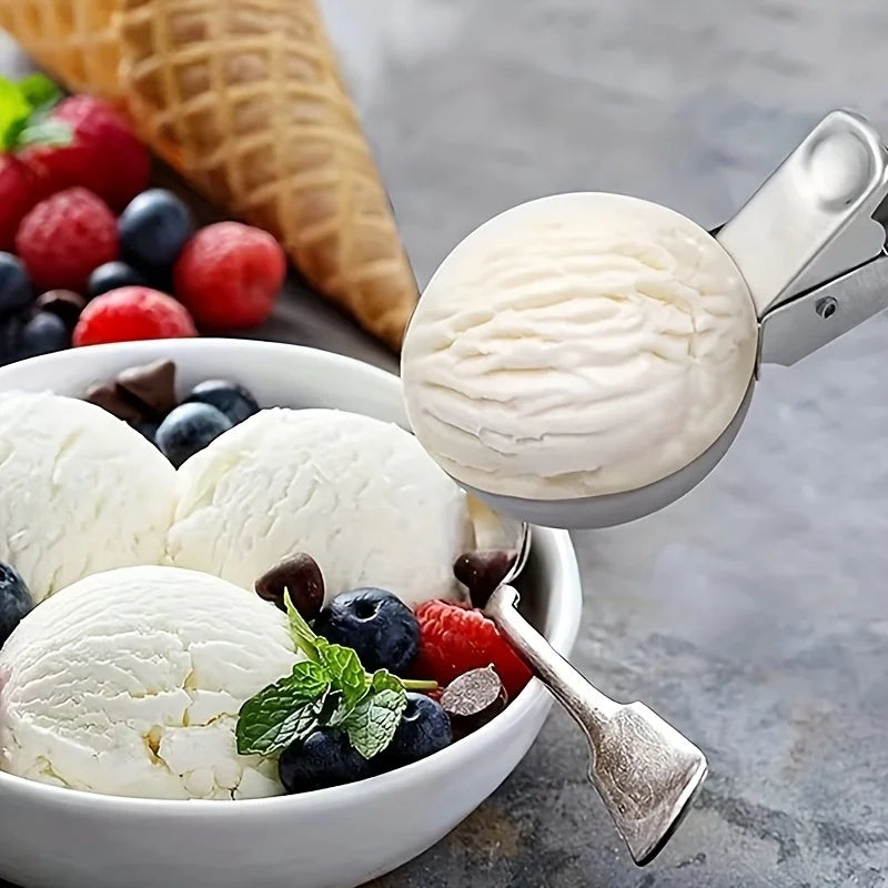 Cuchara para helado de acero inoxidable | Robusta y apta para lavavajillas | Para porciones pequeñas y grandes | Mango s