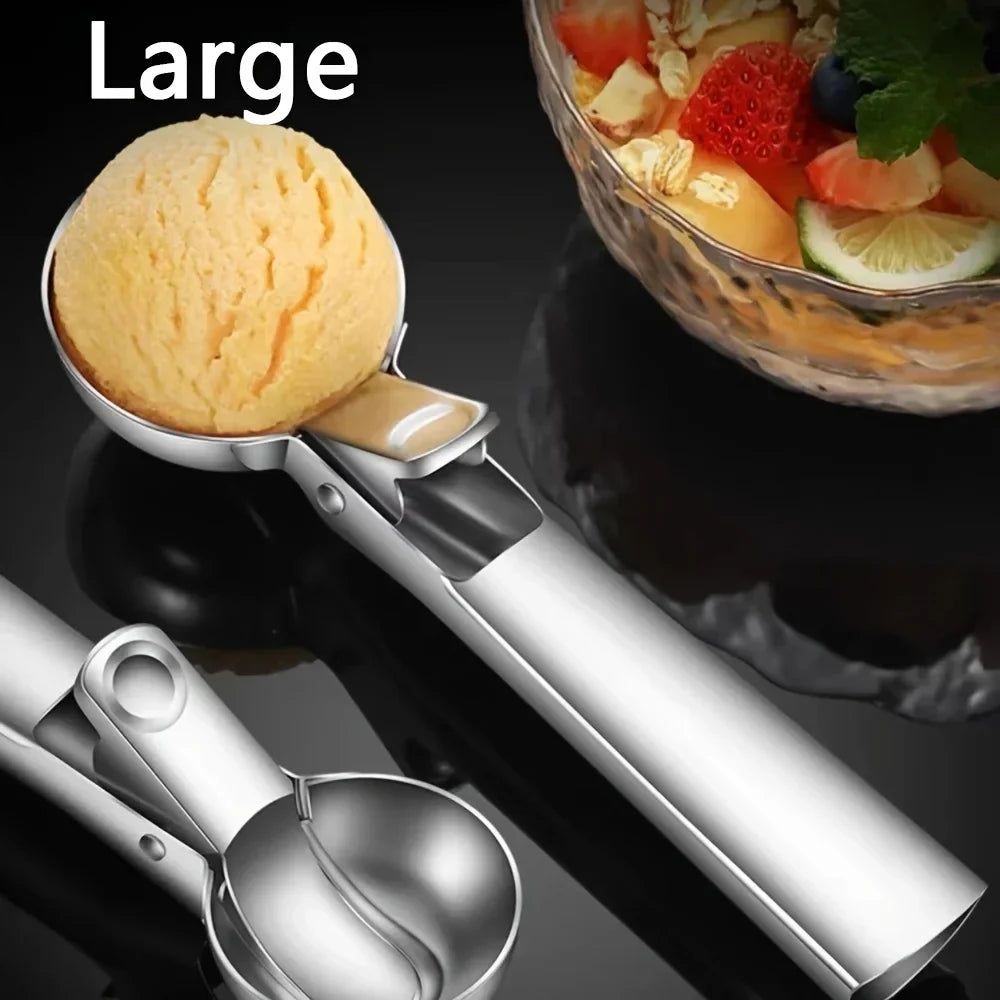 Cuchara para helado de acero inoxidable | Robusta y apta para lavavajillas | Para porciones pequeñas y grandes | Mango s