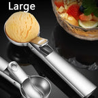 Cuchara para helado de acero inoxidable | Robusta y apta para lavavajillas | Para porciones pequeñas y grandes | Mango s