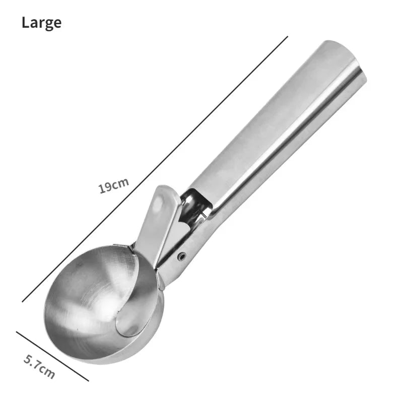 Cuchara para helado de acero inoxidable | Robusta y apta para lavavajillas | Para porciones pequeñas y grandes | Mango s