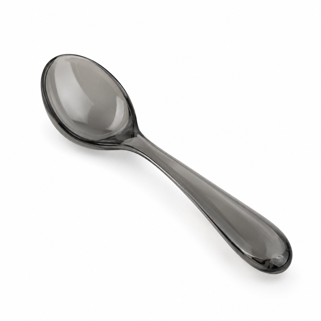Cuchara sopera de acrílico negro 16 cm ligera