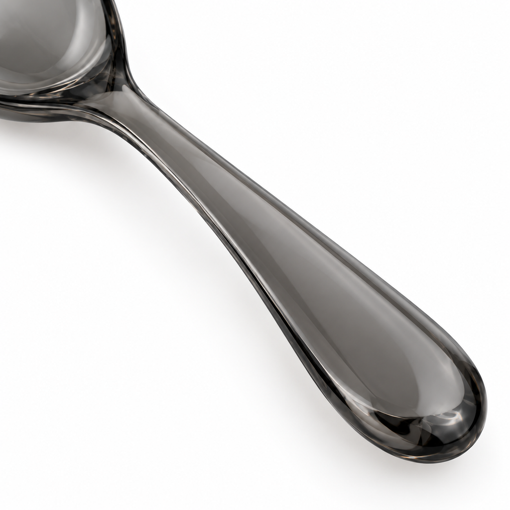 Cuchara sopera de acrílico negro 16 cm ligera