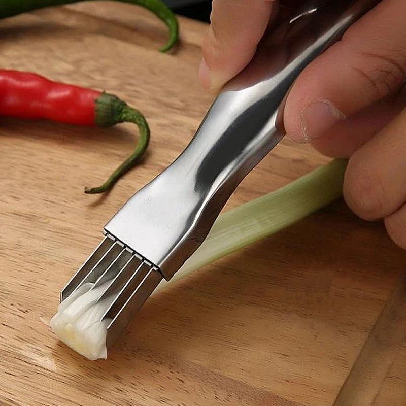 Cuchillo de acero inoxidable para picar cebolleta