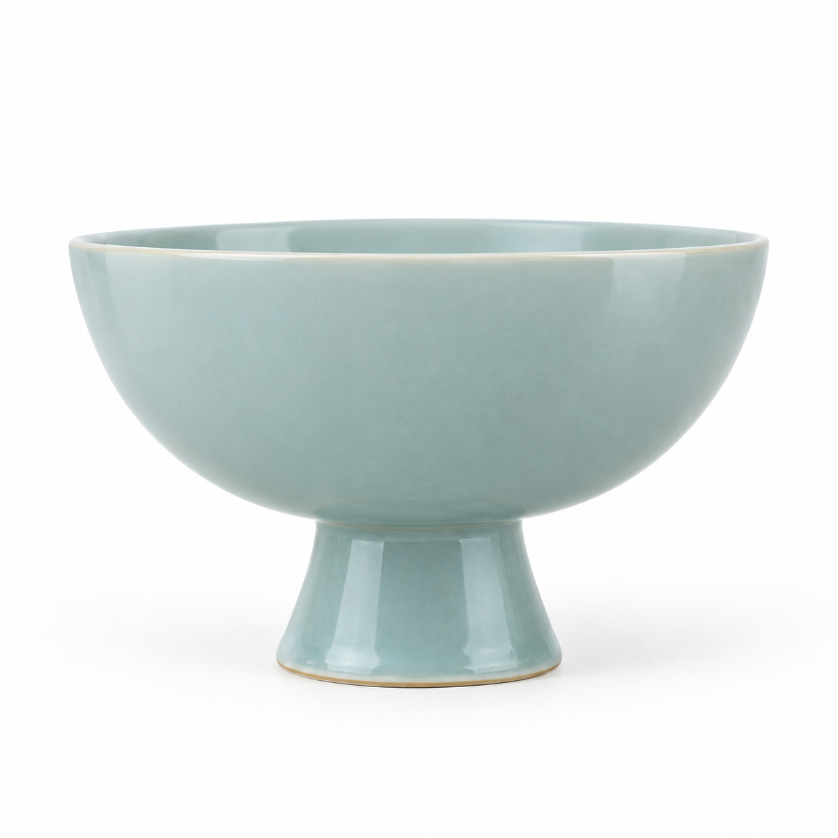 Cuenco con pedestal azul cielo de 20 cm de cerámica decorativa elevada ORNISHOP