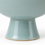 Cuenco con pedestal azul cielo de 20 cm de cerámica decorativa elevada ORNISHOP