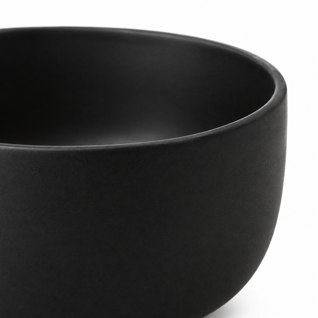 Cuenco de cerámica negro mate 15 cm porción individual