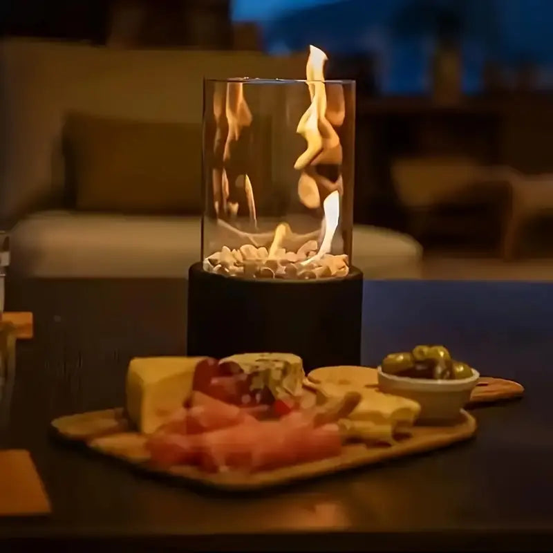 Cuenco de fuego portátil Shakti para mesa — Ambiente cálido y elegante