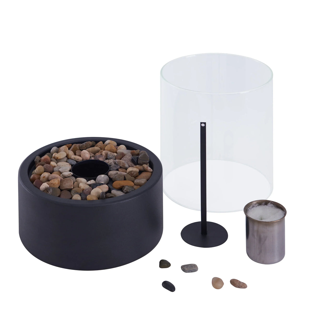 Cuenco de fuego portátil Shakti para mesa — Ambiente cálido y elegante