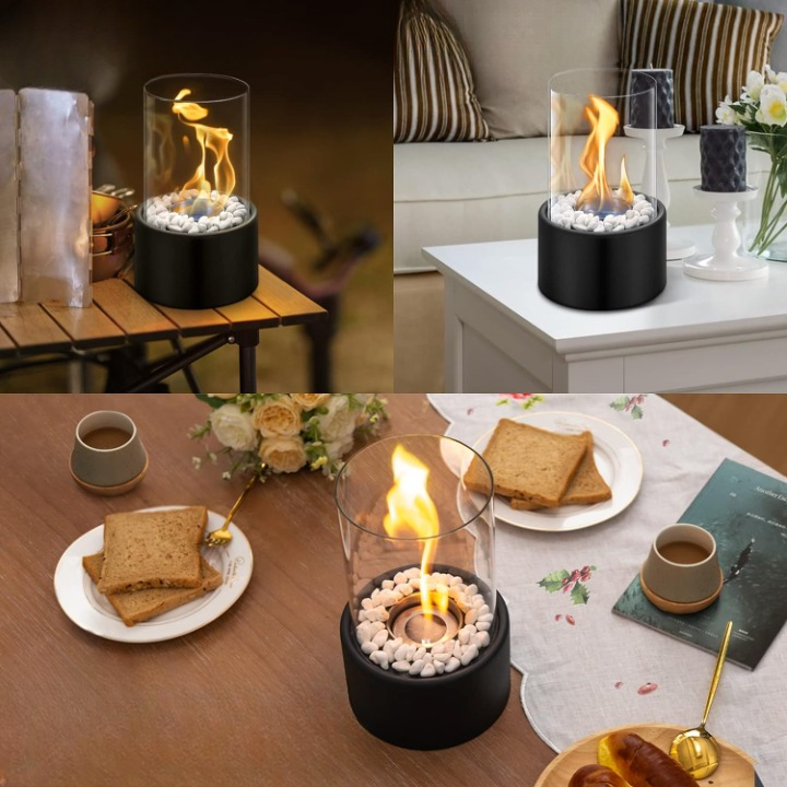 Cuenco de fuego portátil Shakti para mesa — Ambiente cálido y elegante