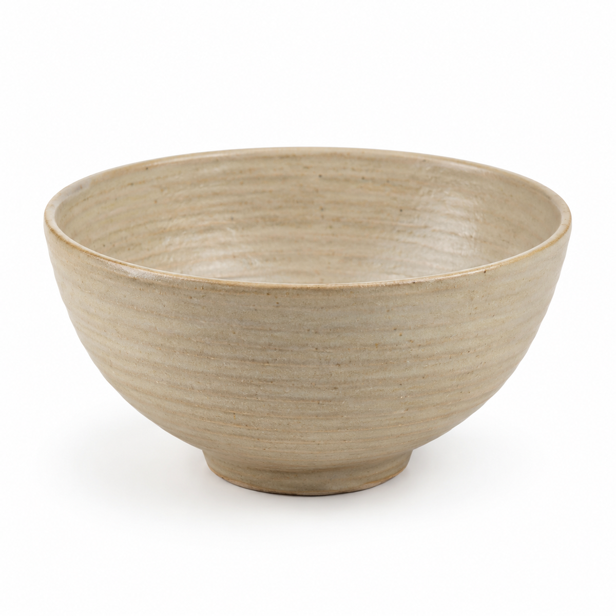 Cuenco de servir de cerámica beige 25 cm hecho a mano