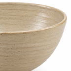 Cuenco de servir de cerámica beige 25 cm hecho a mano