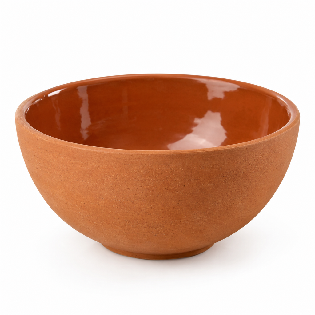 Cuenco hondo de terracota rústica 25 cm hecho a mano