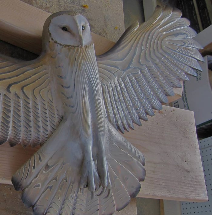 Decoración de pared de madera búho «Majestic» – Arte de pared de madera con veta natural, arte de pared de búho para sal