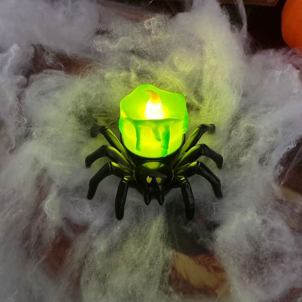 Decoración de Halloween – Araña ornamental con diseños de velas y ojos