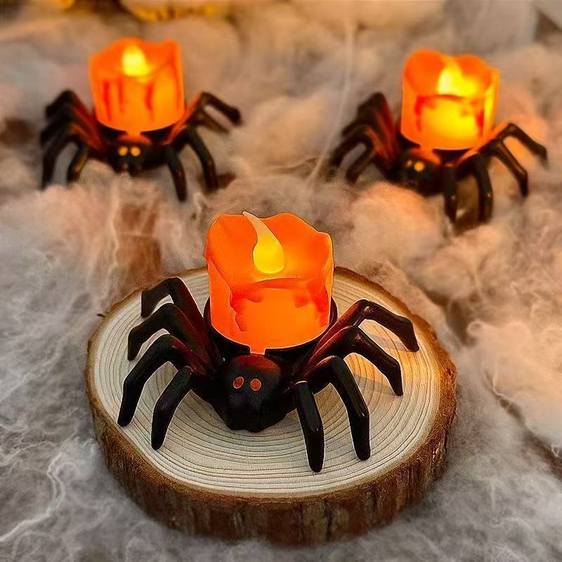 Decoración de Halloween – Araña ornamental con diseños de velas y ojos