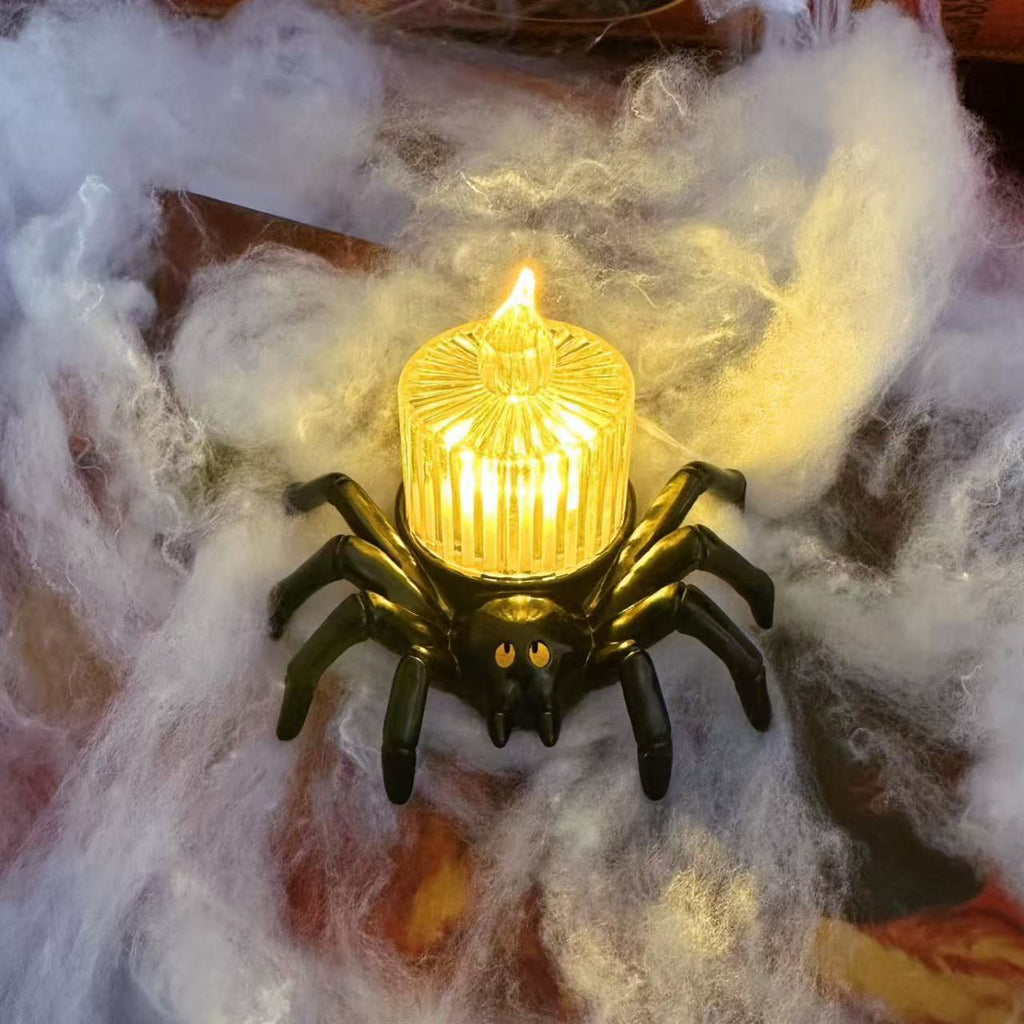 Decoración de Halloween – Araña ornamental con diseños de velas y ojos