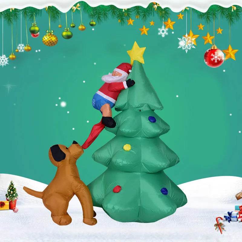 Decoración navideña hinchable de Papá Noel