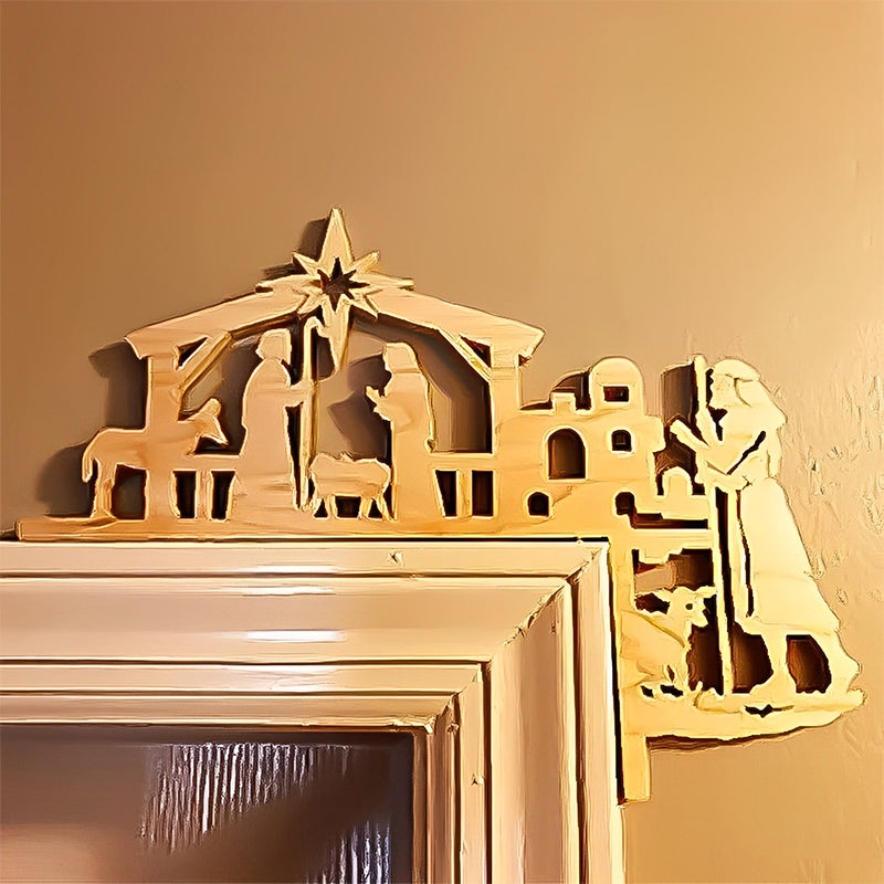 Decoración navideña para marco de puerta