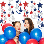 Decoraciones colgantes espirales con estrellas brillantes, set multipieza con purpurina y anilla