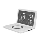 Despertador digital con carga inalámbrica rápida 15 W, temperatura y luz