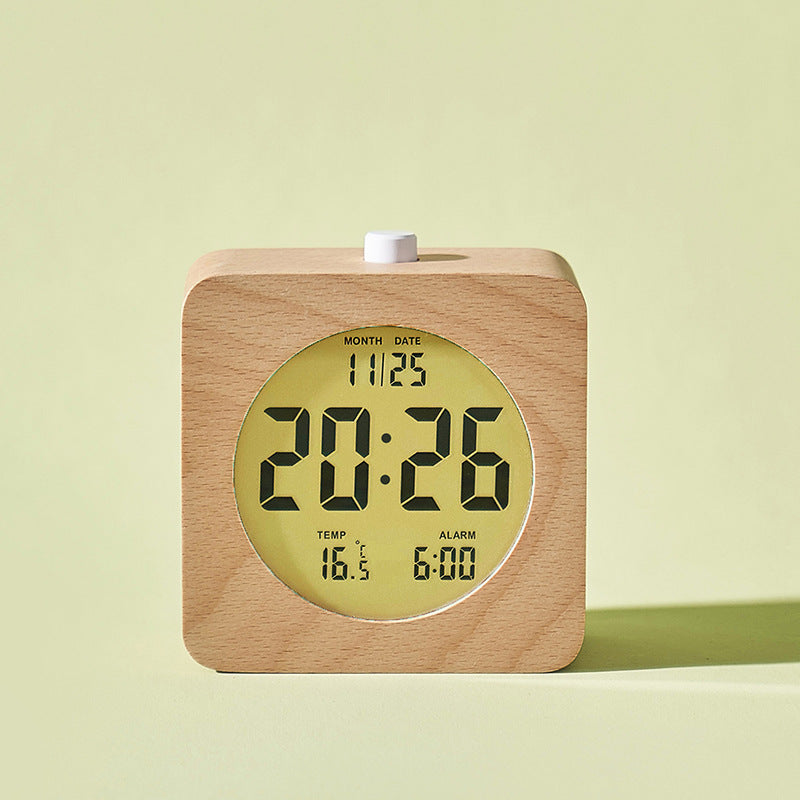 Despertador digital de madera Ornishop