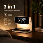 Despertador LED con carga inalámbrica | Pantalla LCD con hora, fecha y temperatura | Regulador táctil con 3 niveles de b