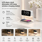 Despertador LED con carga inalámbrica | Pantalla LCD con hora, fecha y temperatura | Regulador táctil con 3 niveles de b