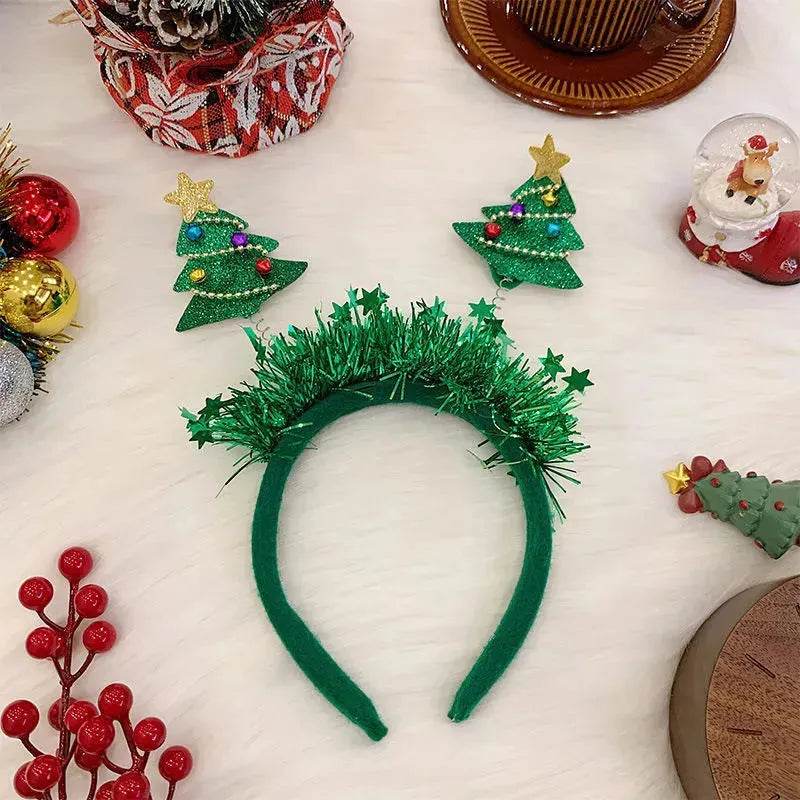 Diadema navideña luminosa con copo de nieve para mujer