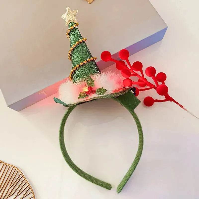 Diadema navideña luminosa con copo de nieve para mujer